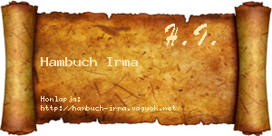 Hambuch Irma névjegykártya