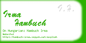 irma hambuch business card